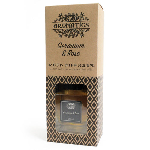 200ml Schilfrohrdiffusor mit Geranien- und Rosenöl