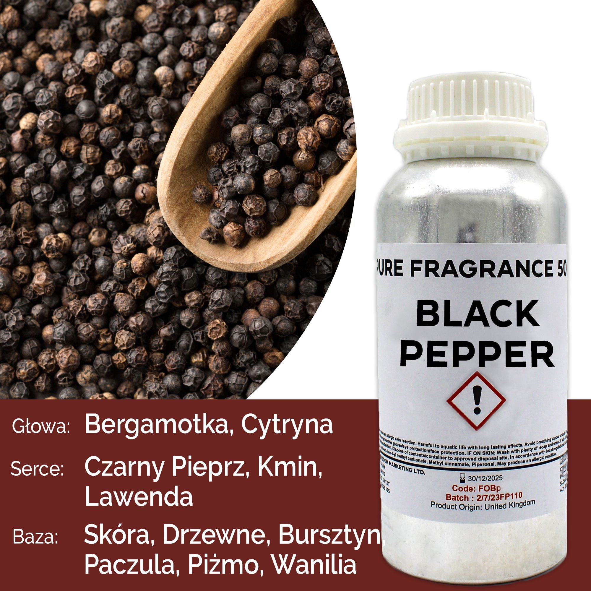 Black Pepper Pure Fragrance Oil - 500ml