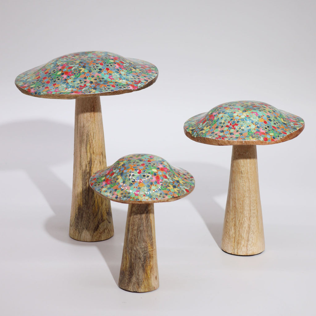 Med Mushroom -  15cm - Mediterranean Tile Pattern