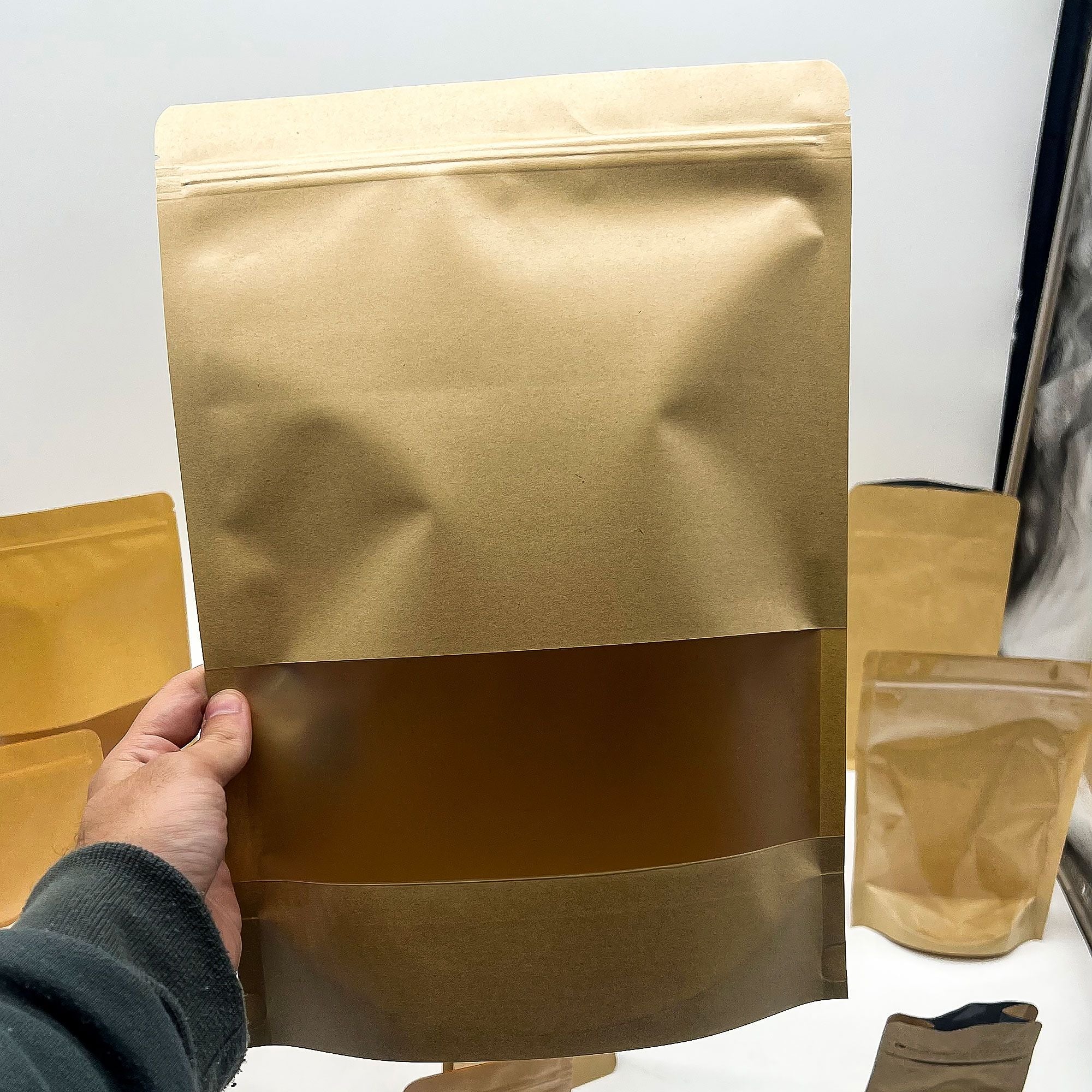 10x Kraft Window Bag 25 x 35 cm