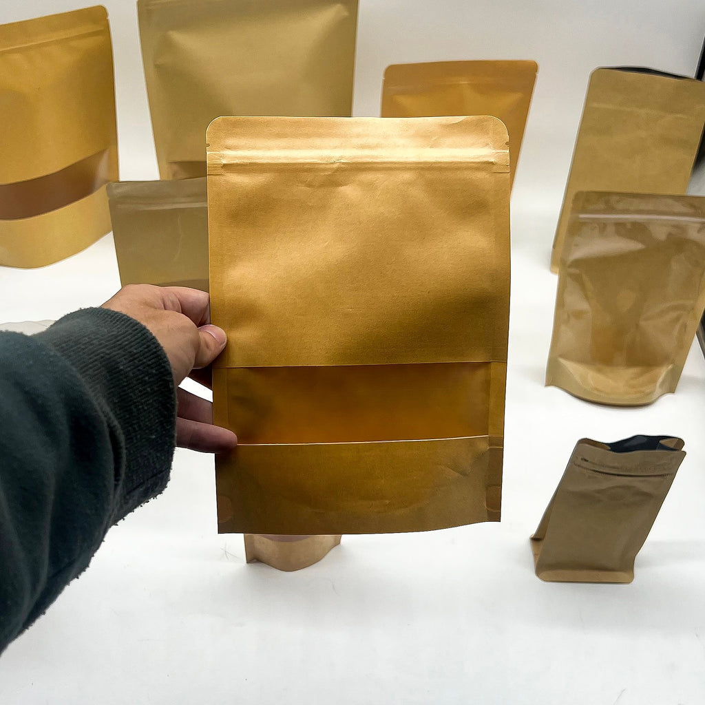 10x Kraft Window Bag 18x26 cm