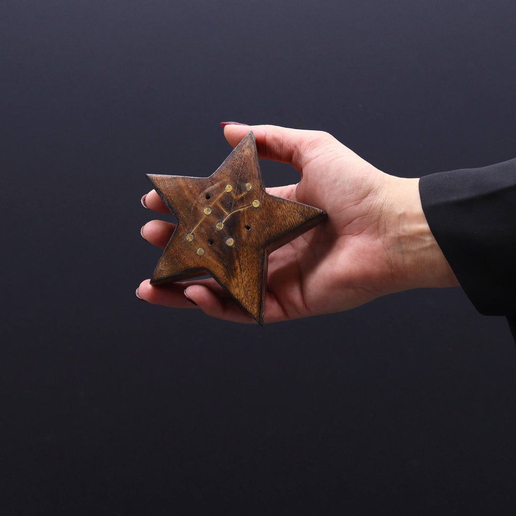 Engraved and Brass Zodiac Sign Incense Burners - Star