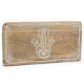 Langes Tablett 30x15x2,5cm - Hamsa-Design Whitewash