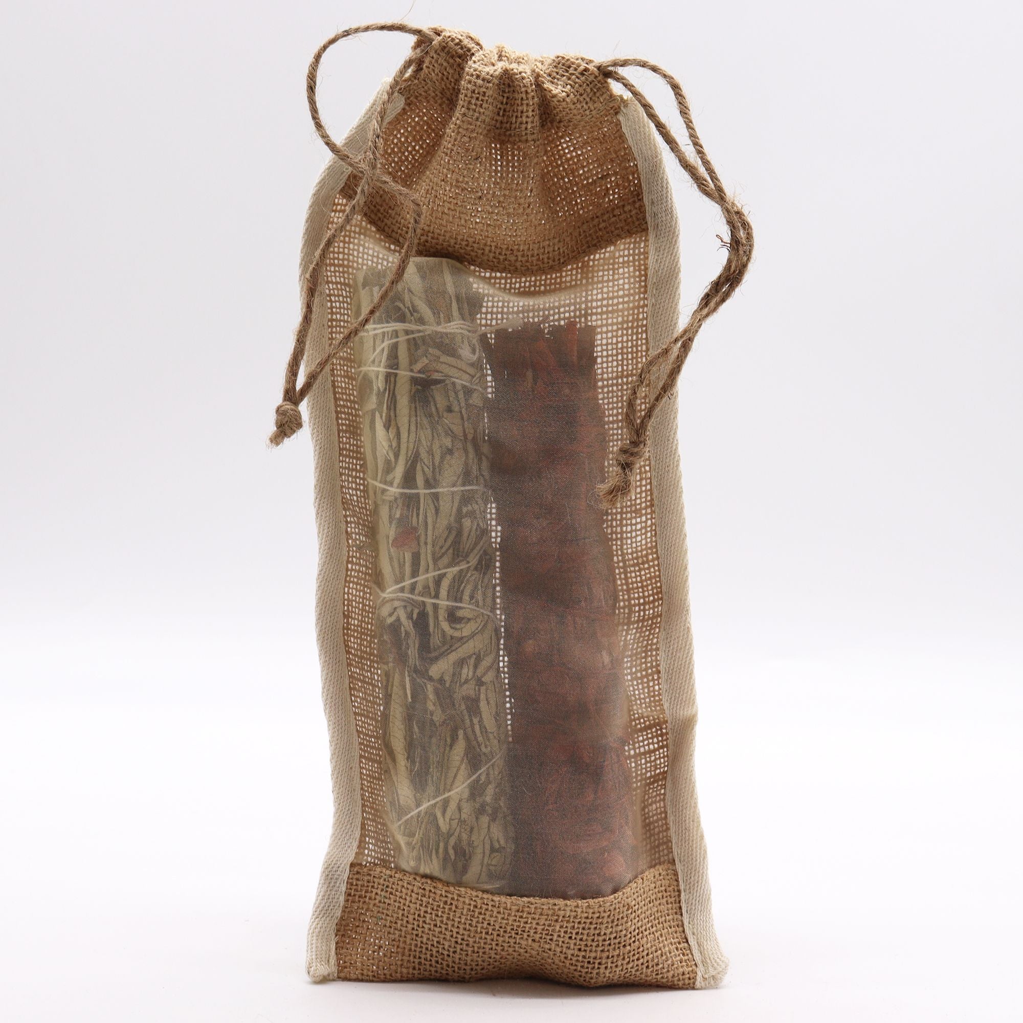 Long Washed Jute Pouch - 35x15cm