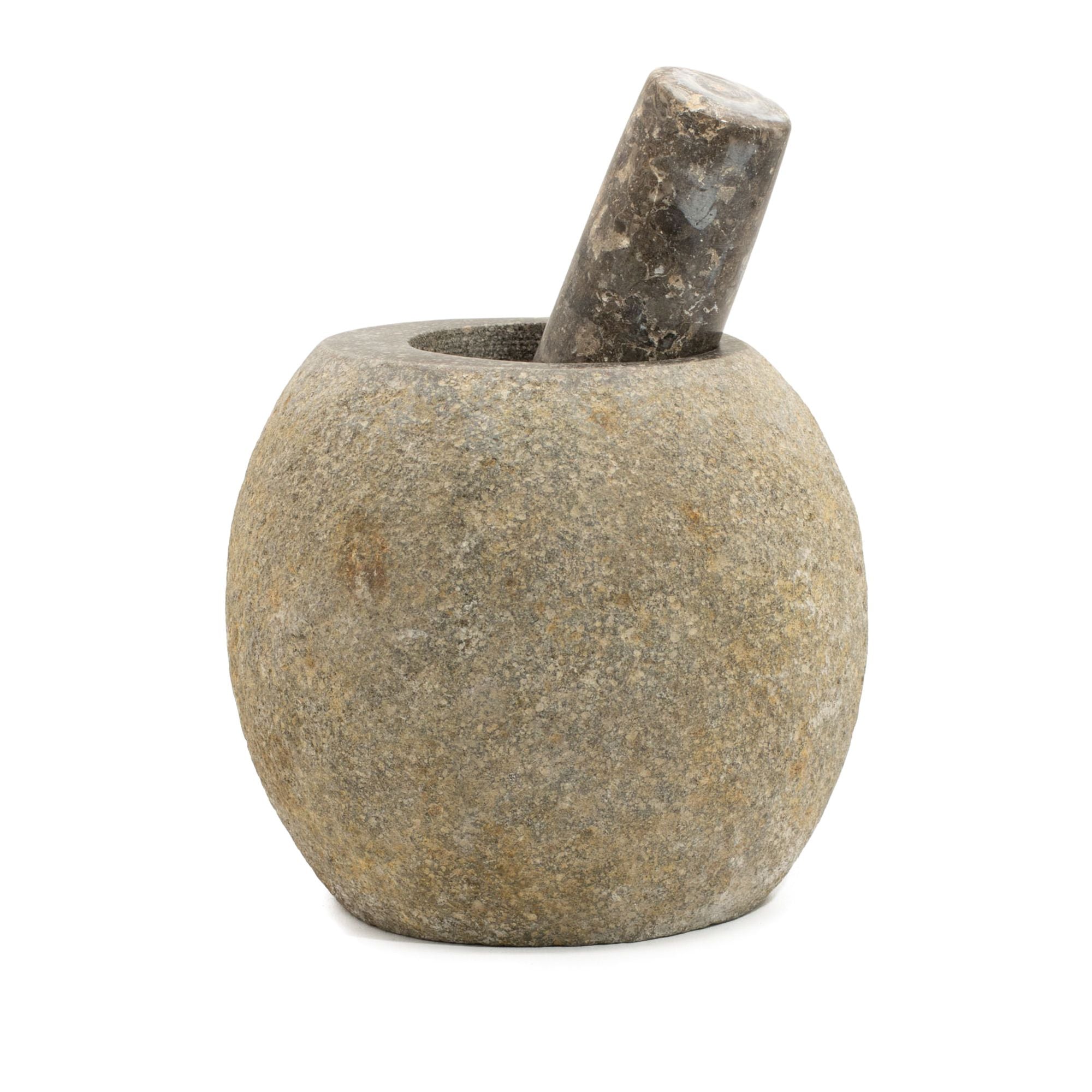 Natural Riverstone Decorative Pestle & Motar- Large (aprox 15x12cm)