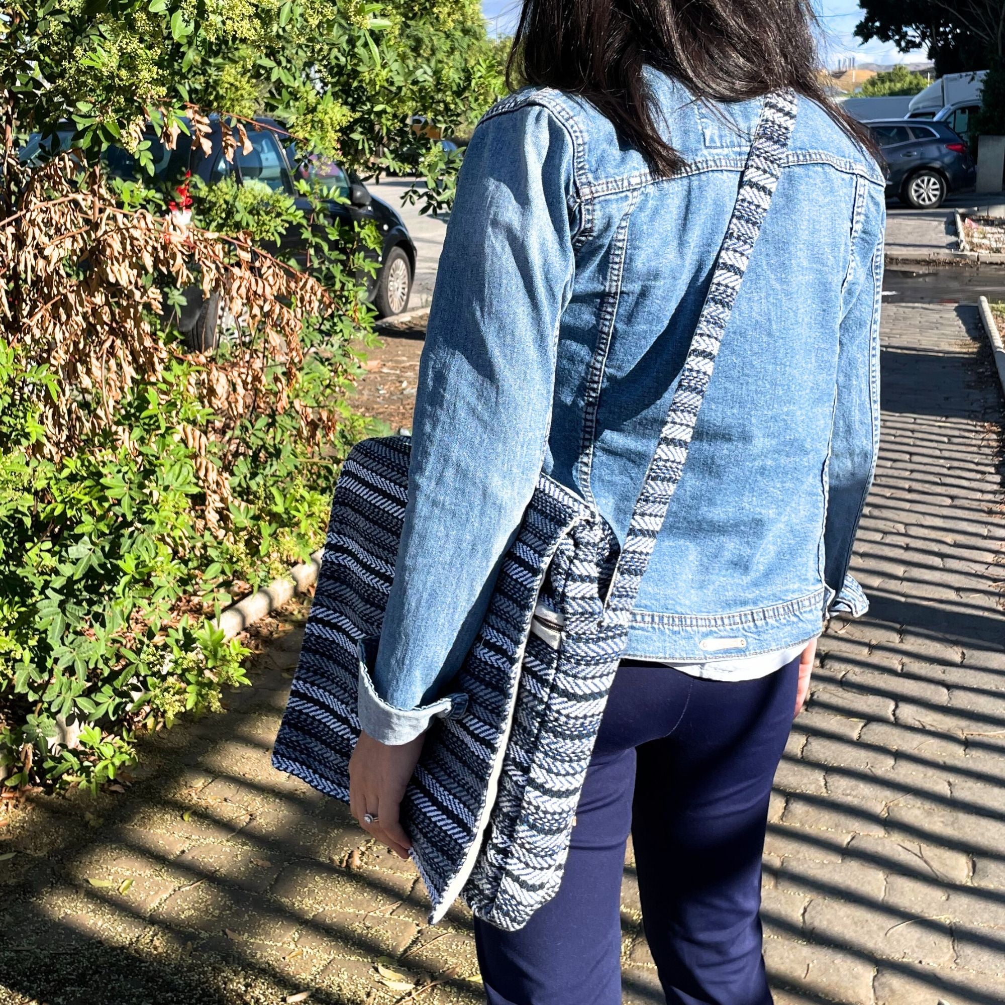 Soft Banjar Laptoptasche – Blaue Streifen