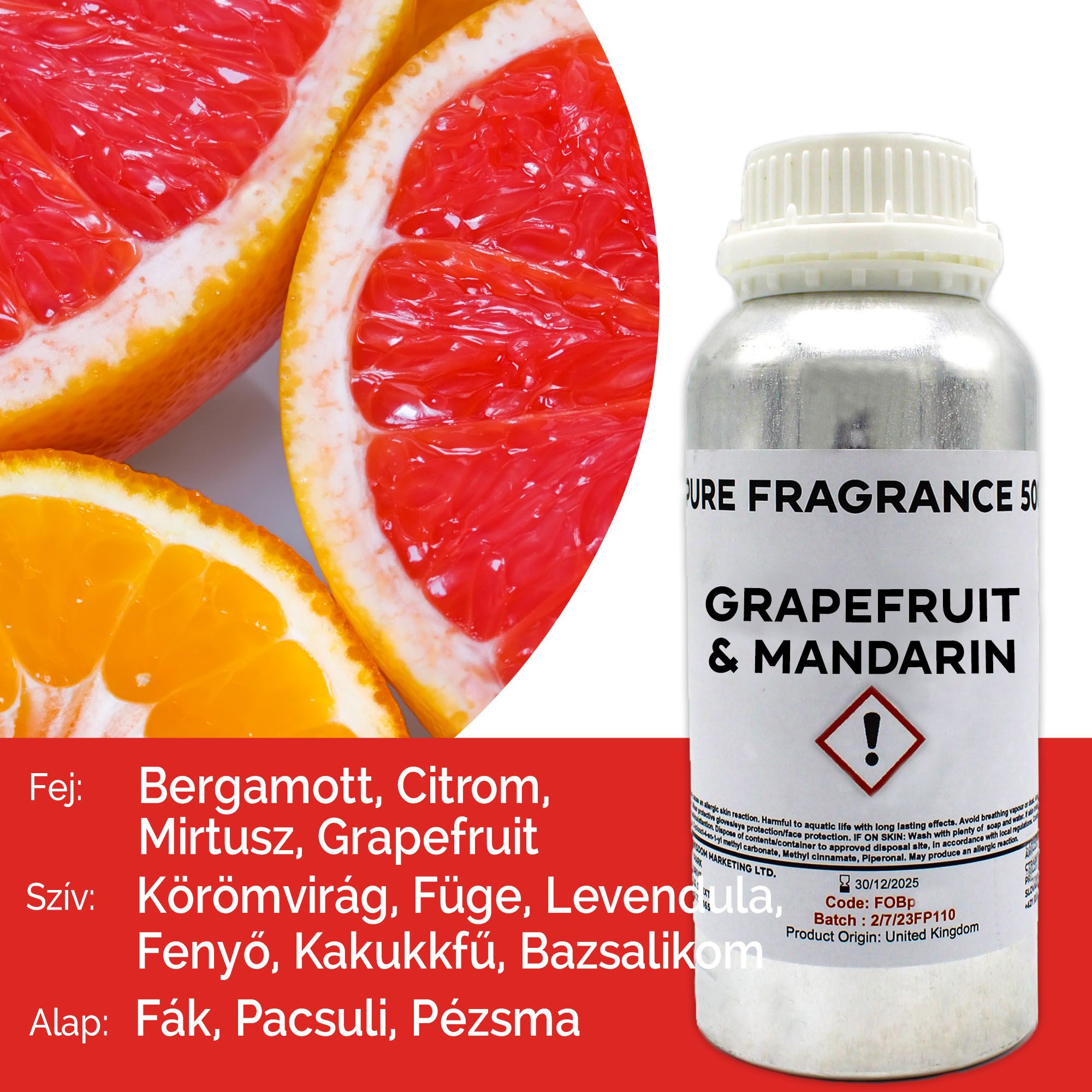 Grapefruit & Mandarin Pure Fragrance Oil - 500ml