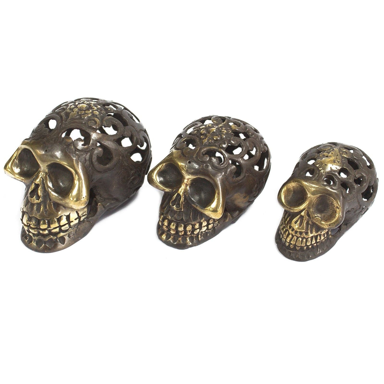Vintage Messing Totenkopf - Mittel