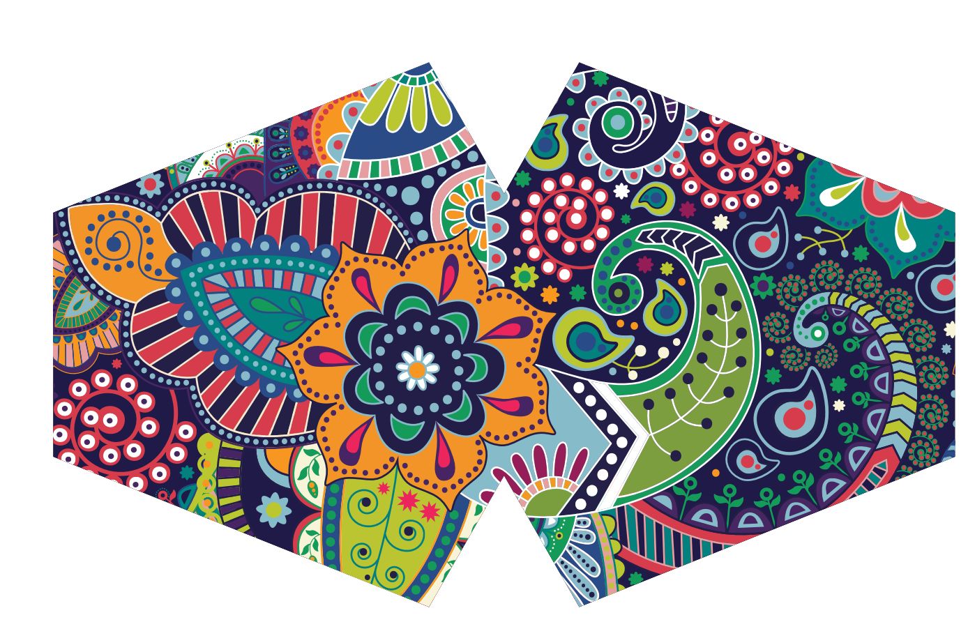 Reusable Fashion Face Covering - Funky Swirls (Adult)