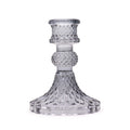 Set of 2 Vintage Dinner Candle Holder - - Midnight Grey