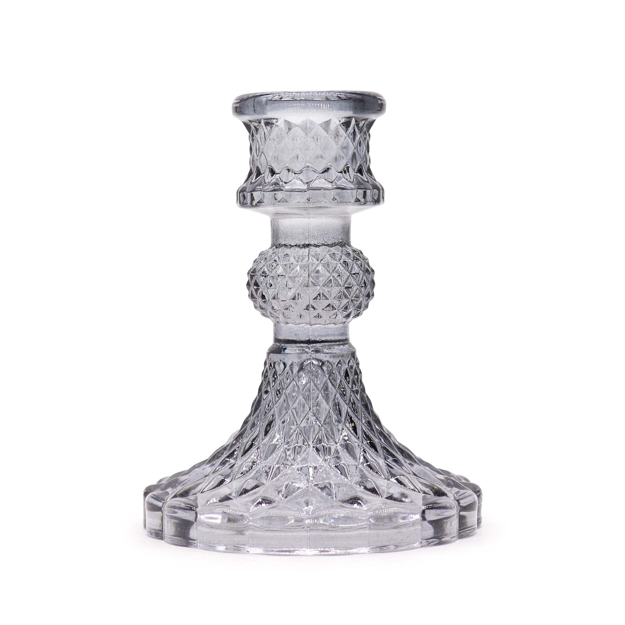 Set of 2 Vintage Dinner Candle Holder - - Midnight Grey