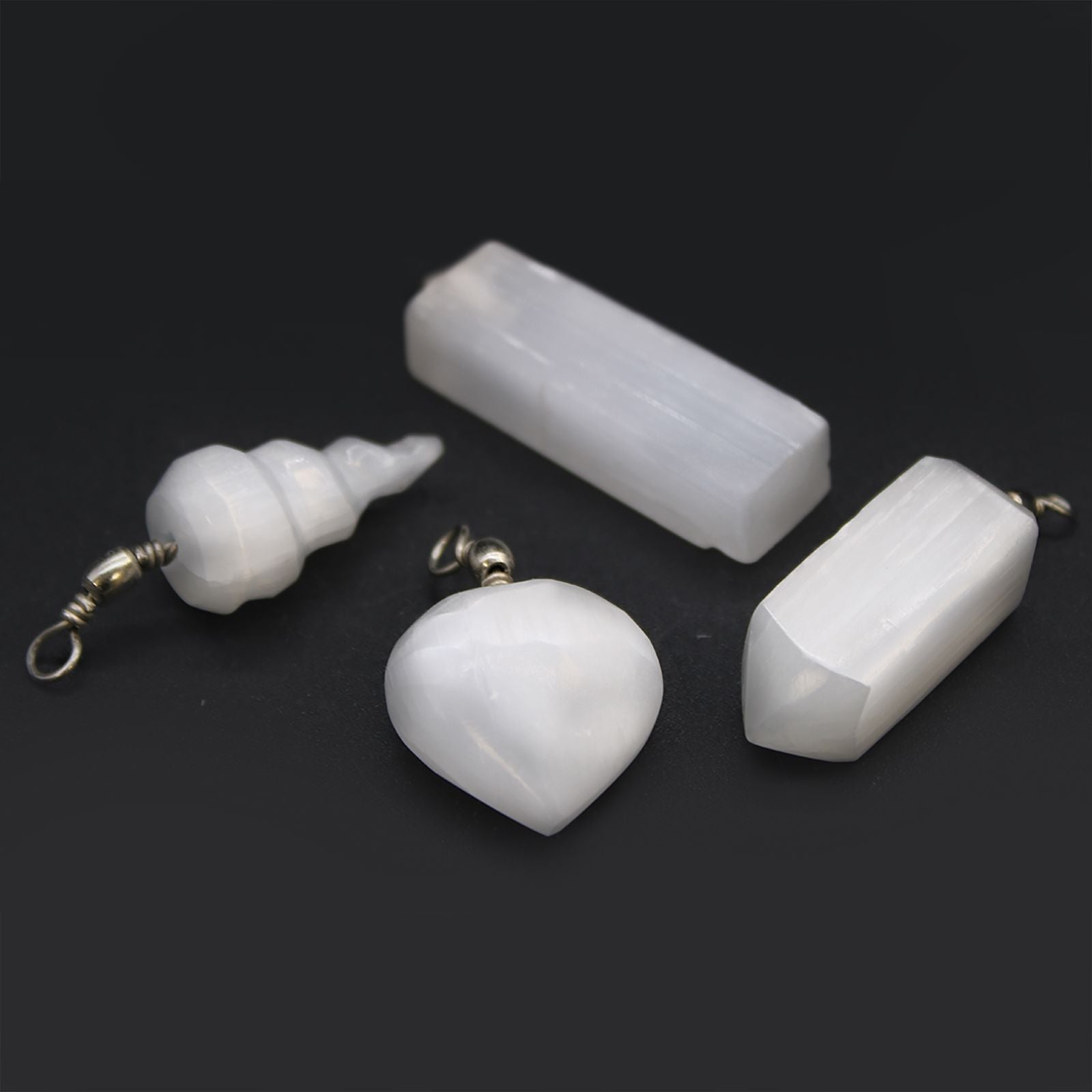 Selenite Obelix Pendent