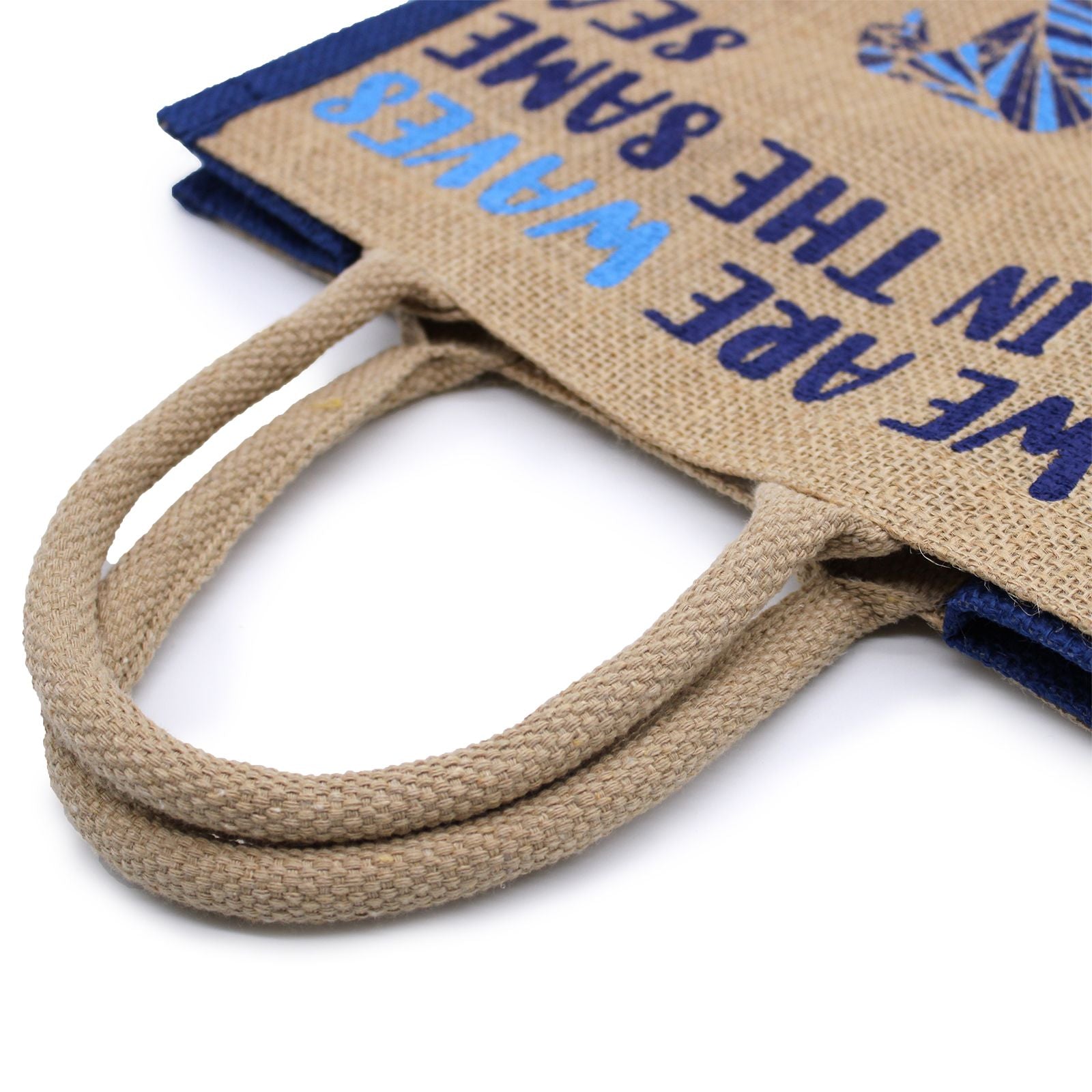 Printed Jute Bag - We are Waves - Grey
