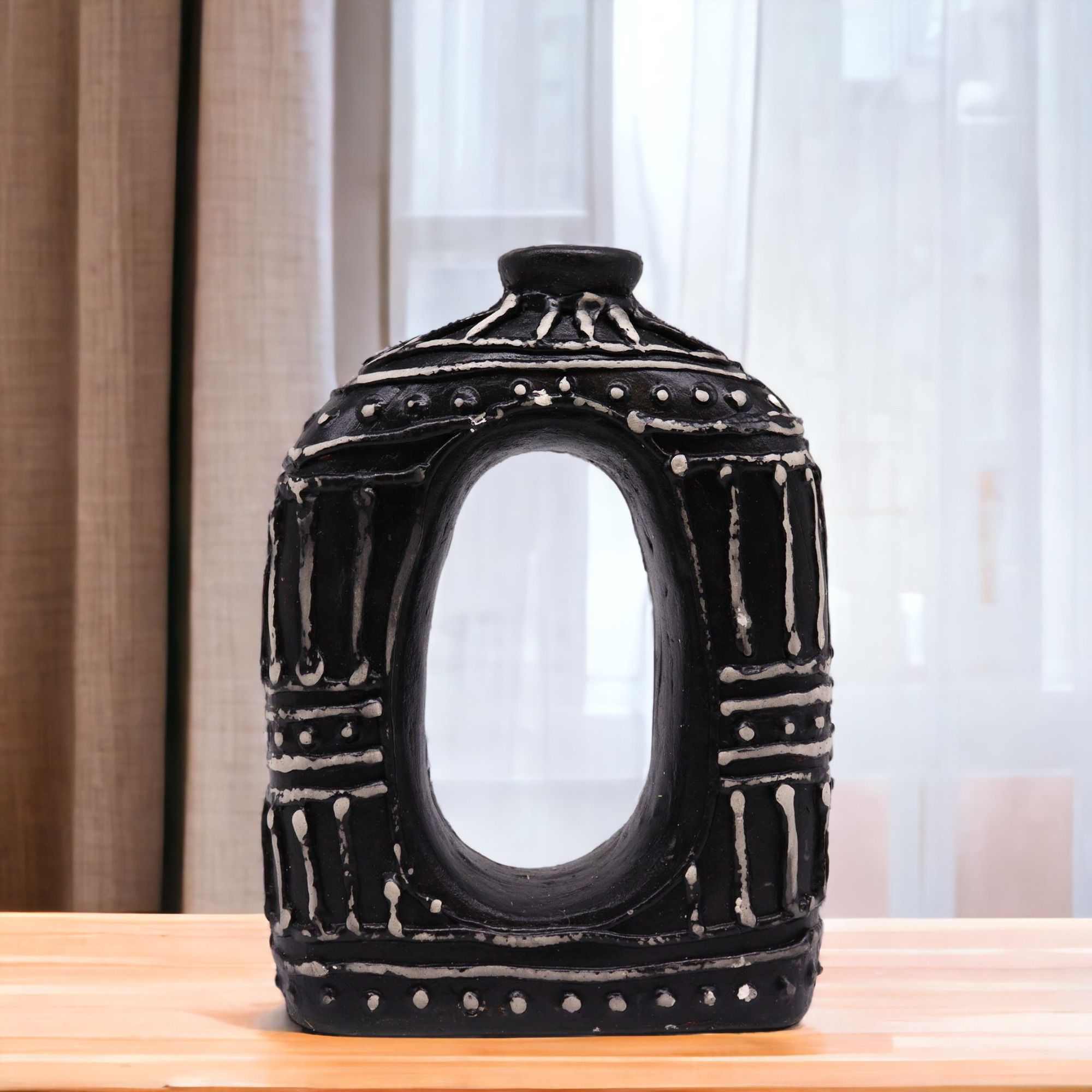 Ovale Donut-förmige Vase – Chocolate 23cm