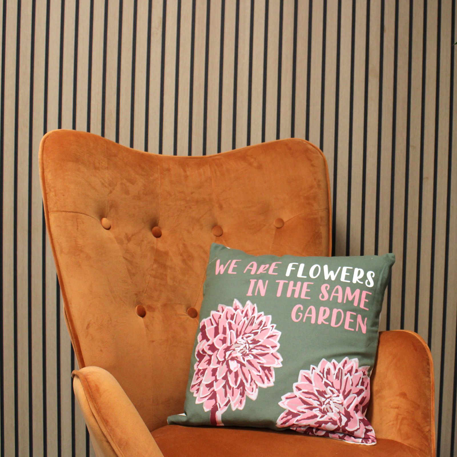 Printed Cotton Cushion Cover - We are Leaves - Yellow
