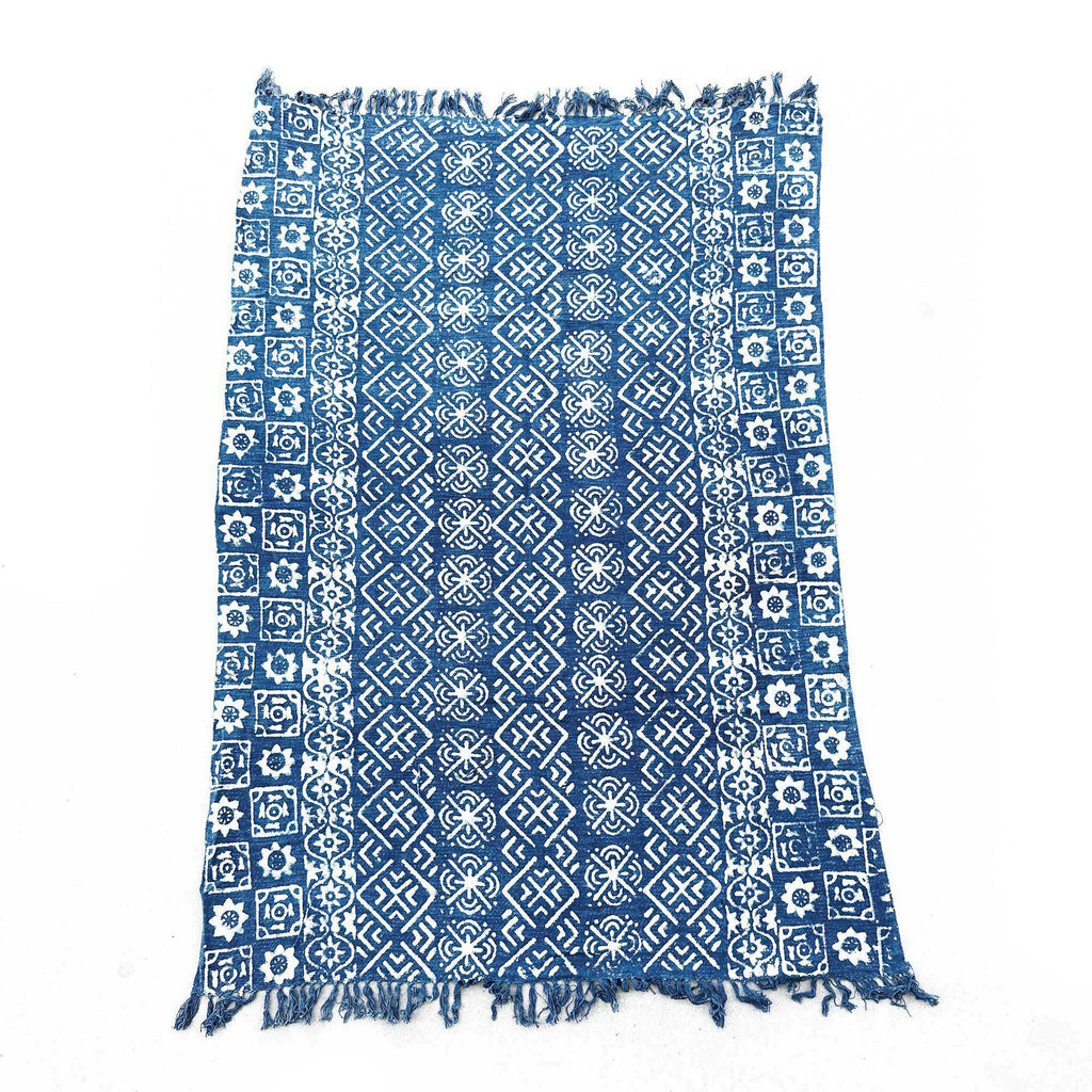 Handgemachter Indigo Überwurf - 170x120cm - Desi Stripes