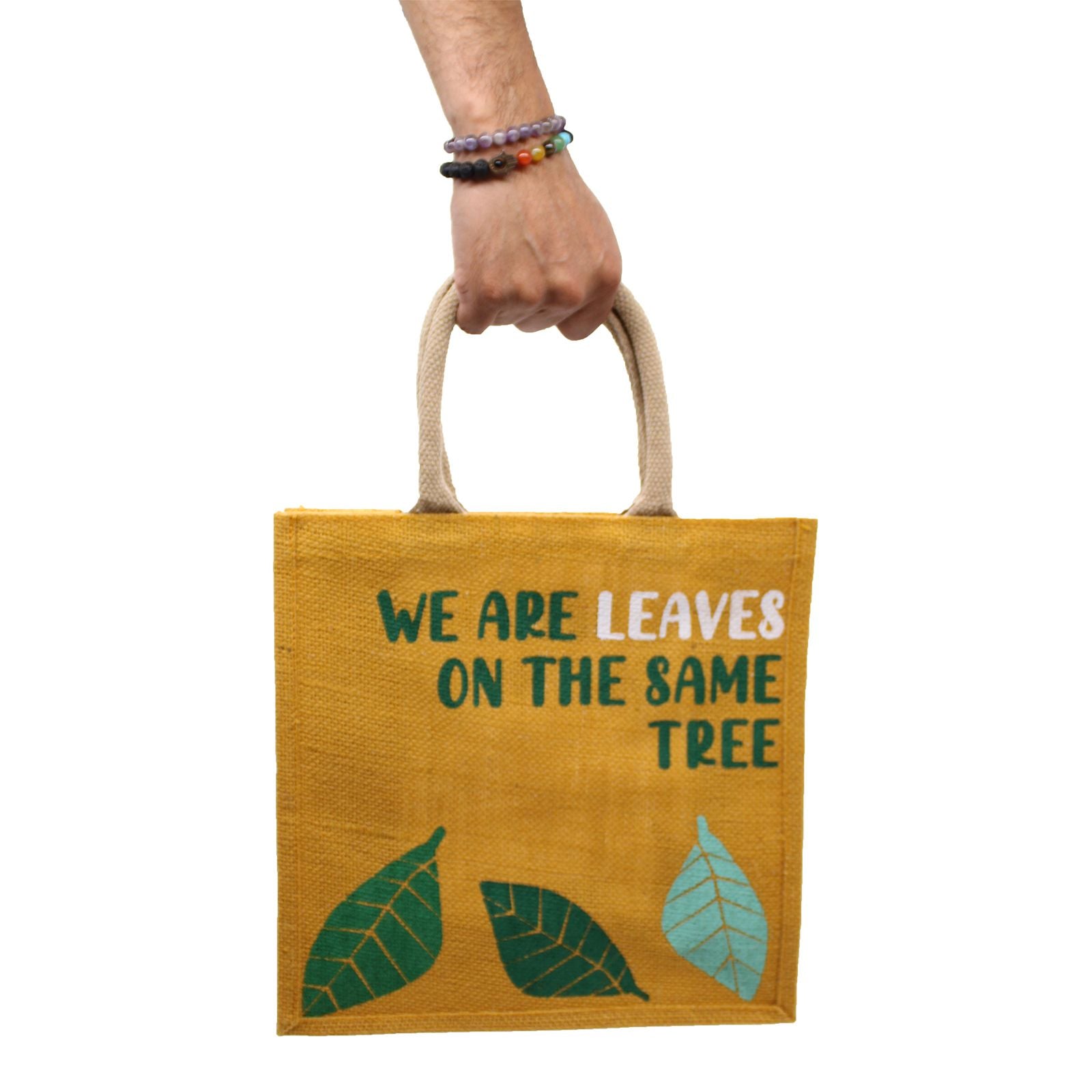 Printed Jute Bag - We are Waves - Grey