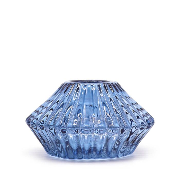 Set of 2  Flower Flip Dinner Candle / Tealight Holder - Royal Blue