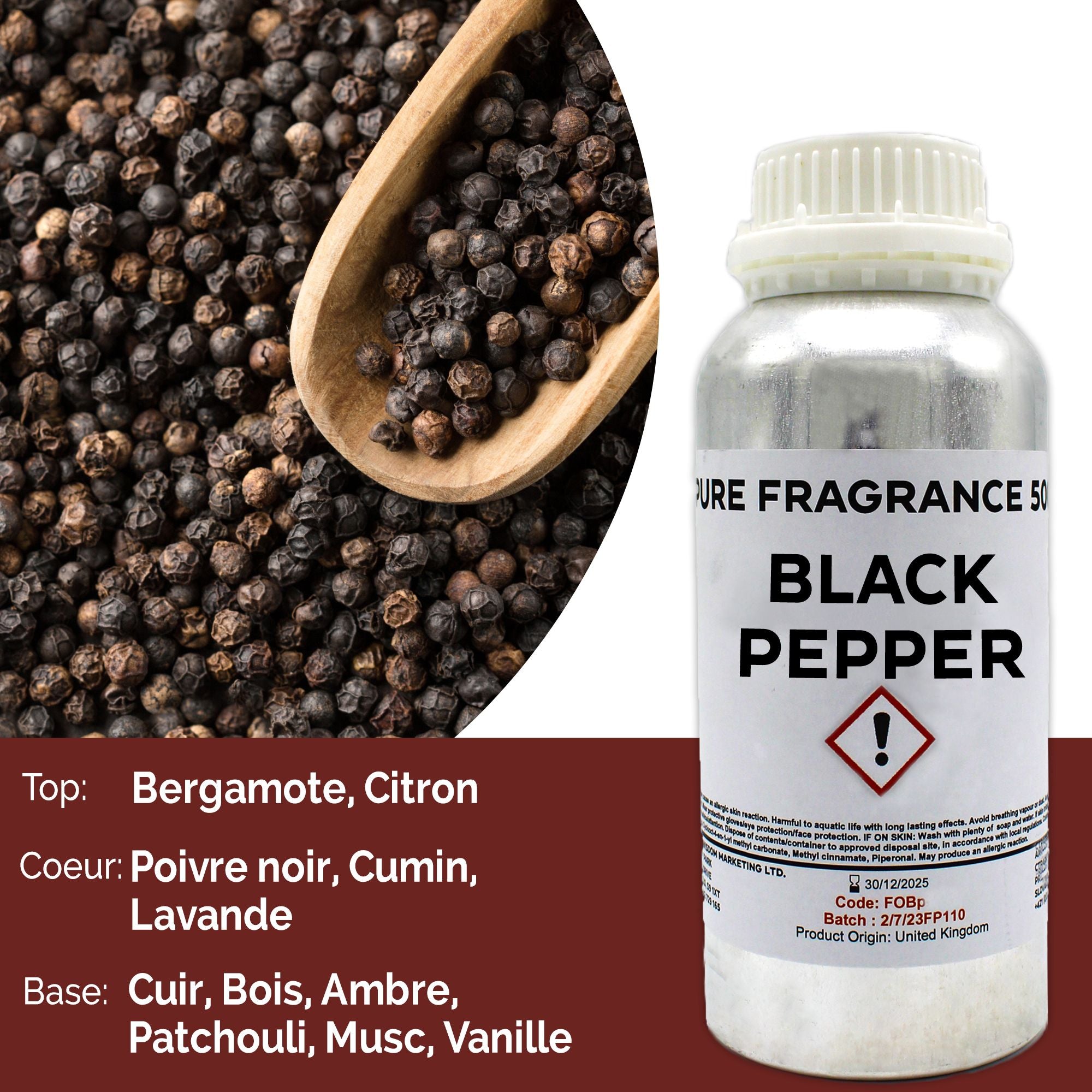 Black Pepper Pure Fragrance Oil - 500ml