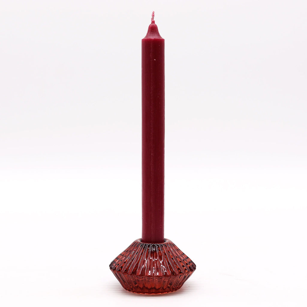 Set of 2  Flower Flip Dinner Candle / Tealight Holder -  Vampire Red