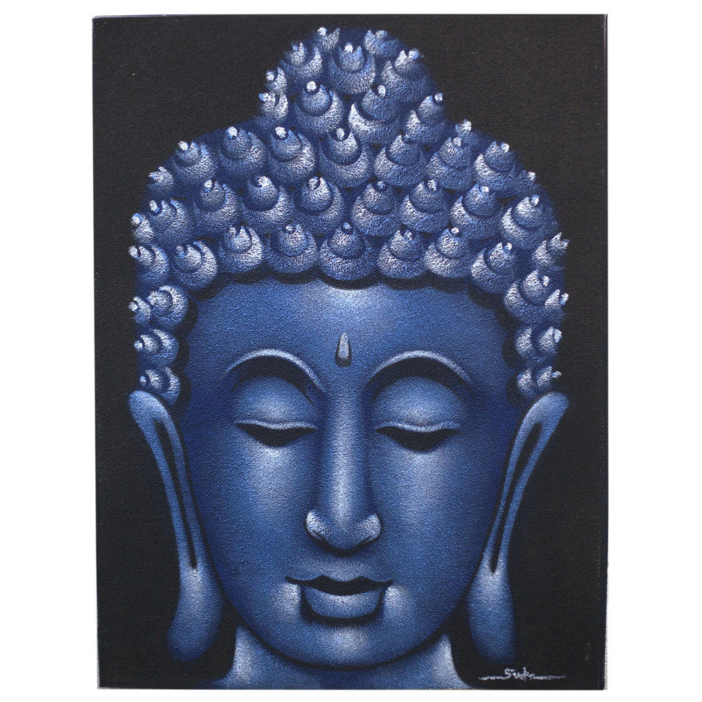 Buddha-Gemälde – Finish in blauem Sand