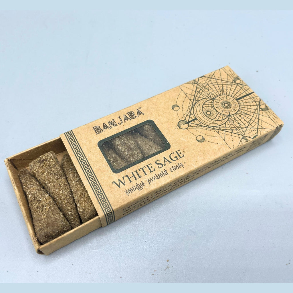 Banjara Smudge Pyramid Cones - White Sage