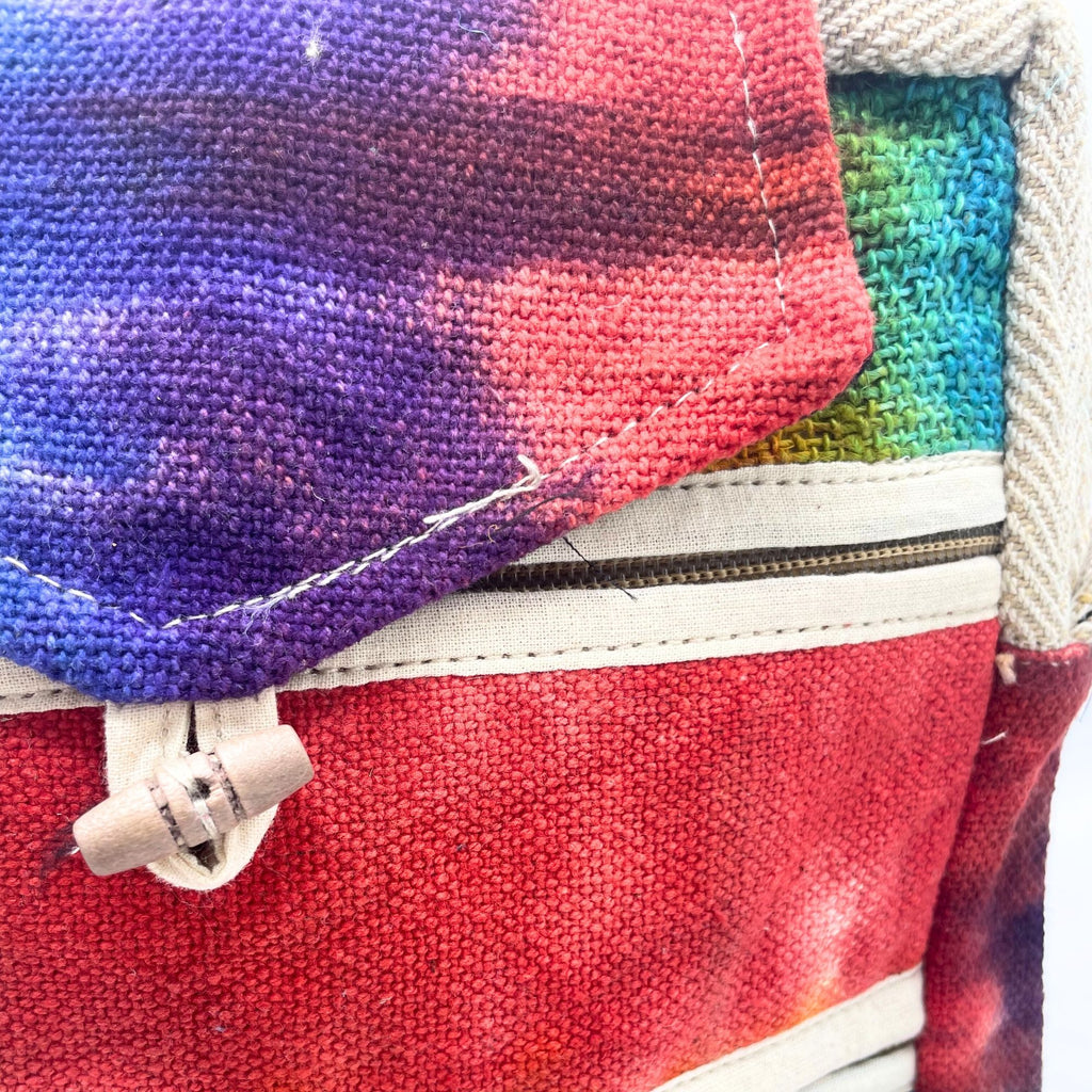 Tiedye Hanf Messenger Bag 2 Reißverschlüsse & Klappe