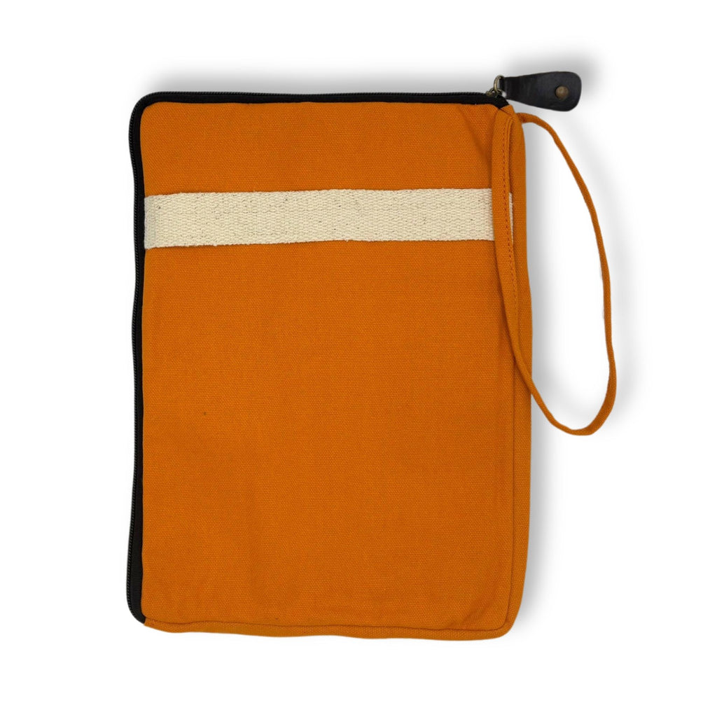 Canvas Travel Laptop Pouch - Orange - 24x33cm