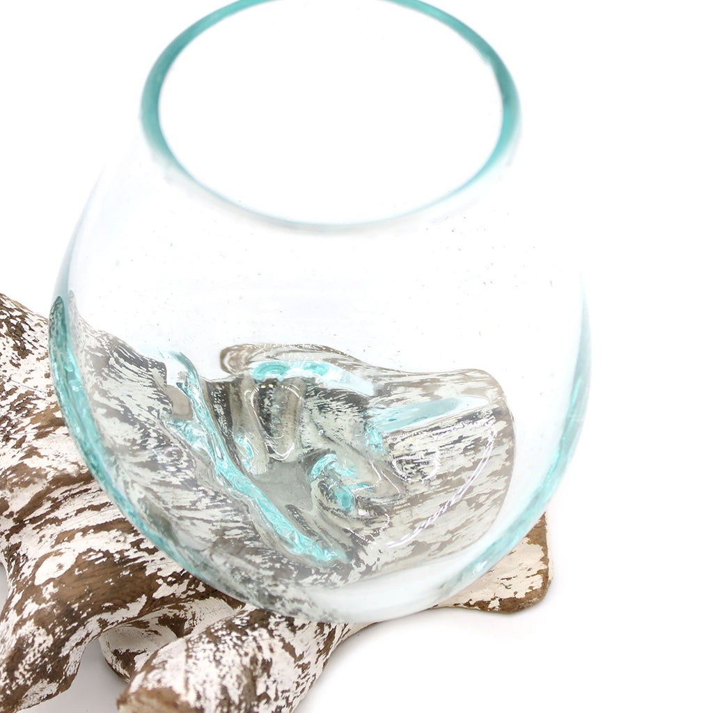 Molten Glass on Whitewash Wood - Medium Bowl