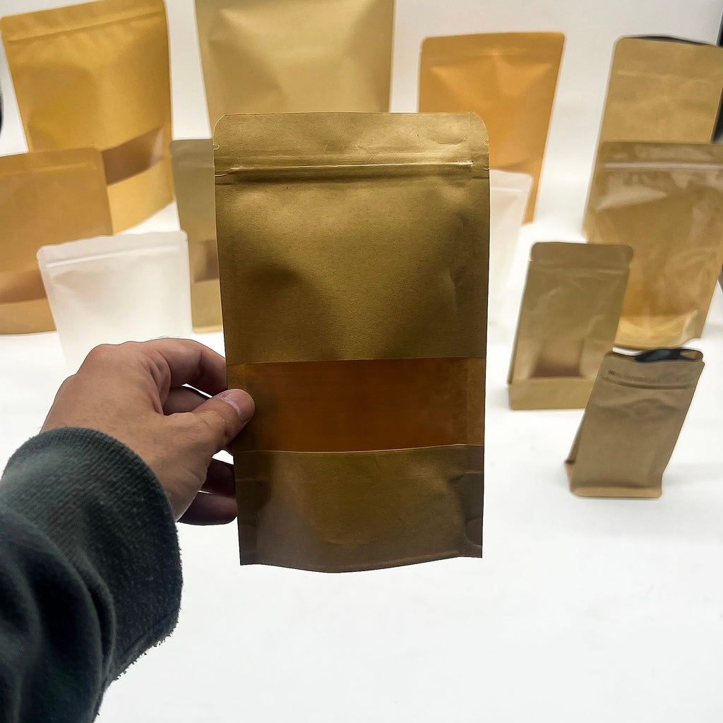 10x Kraft Window Bag 12x20 cm