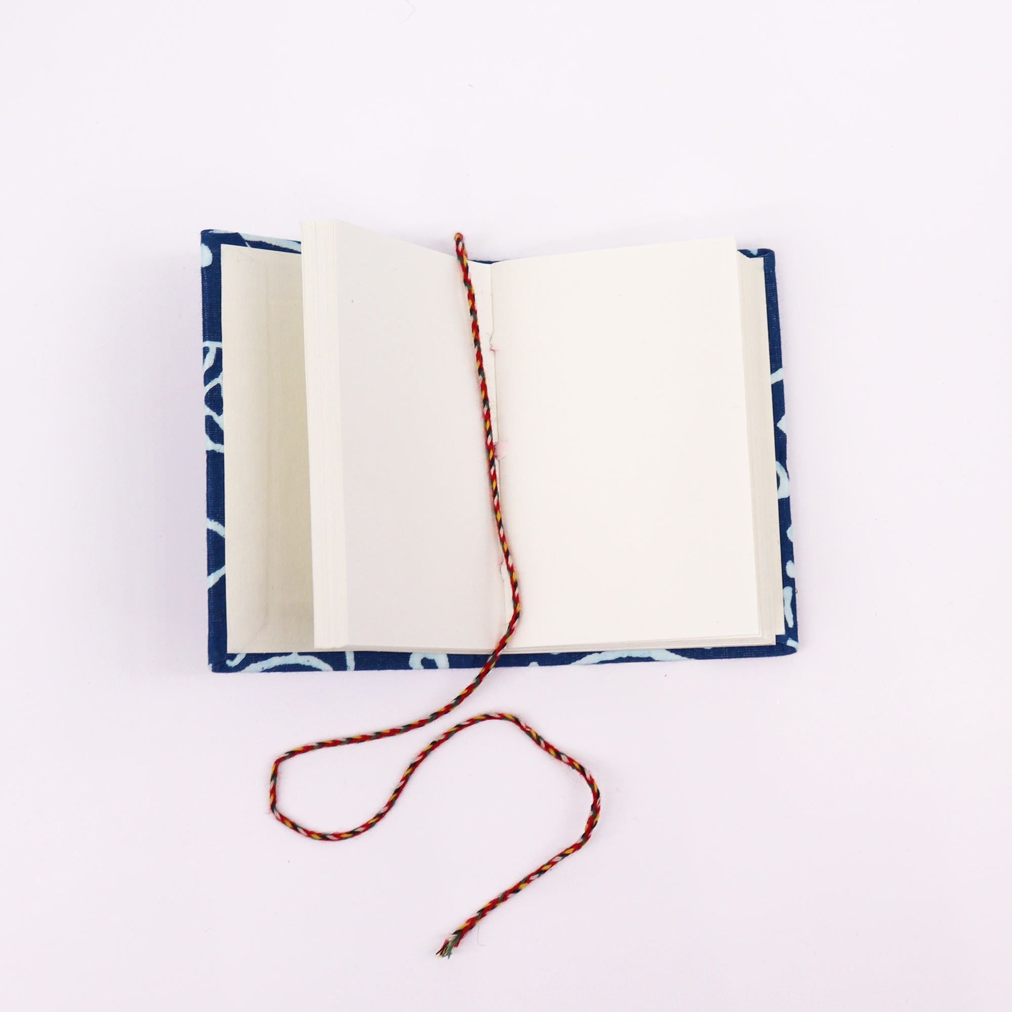4x Block Print Cotton Bound Notebooks 7x10cm - Assorted