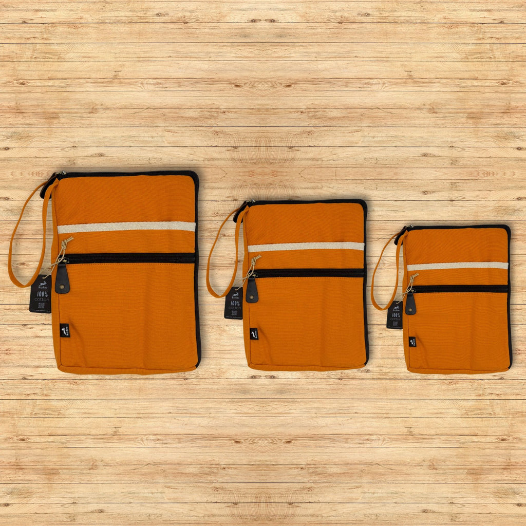 Canvas Large Laptop Pouch - Orange - 30x40cm