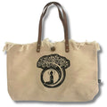 Natural Tote Bag Ledergriff - Buddha