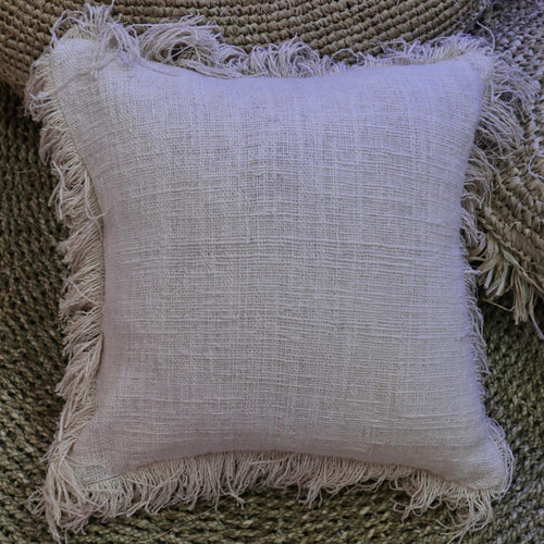 1x Leinenkissen 45x45cm mit Fransen