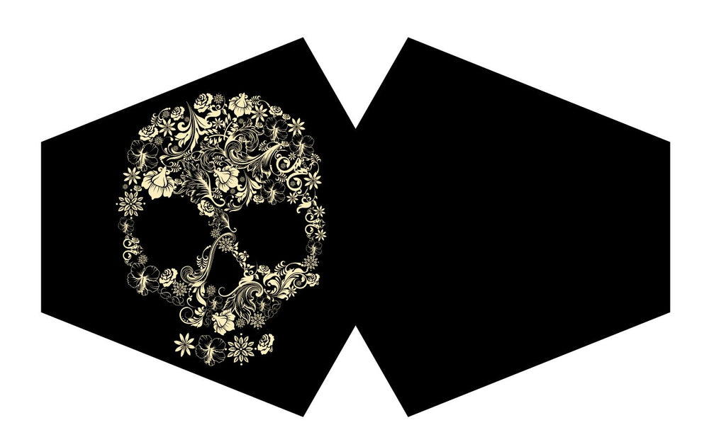 Reusable Fashion Face Covering - Flower Skull (Adult)