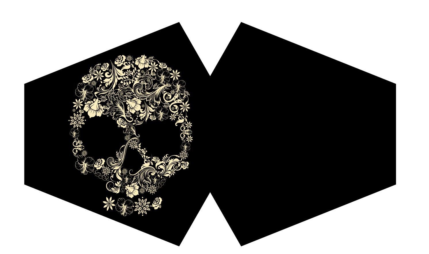 Reusable Fashion Face Covering - Flower Skull (Adult)