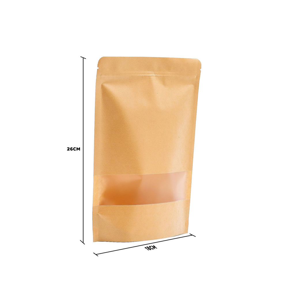 10x Kraft Window Bag 18x26 cm