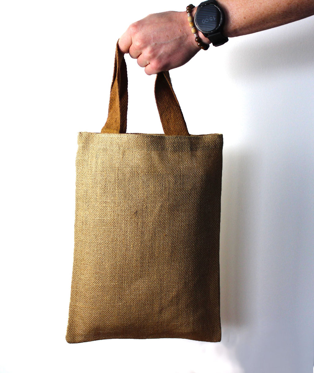 Jute Tote Bag - Purple Colour Handle