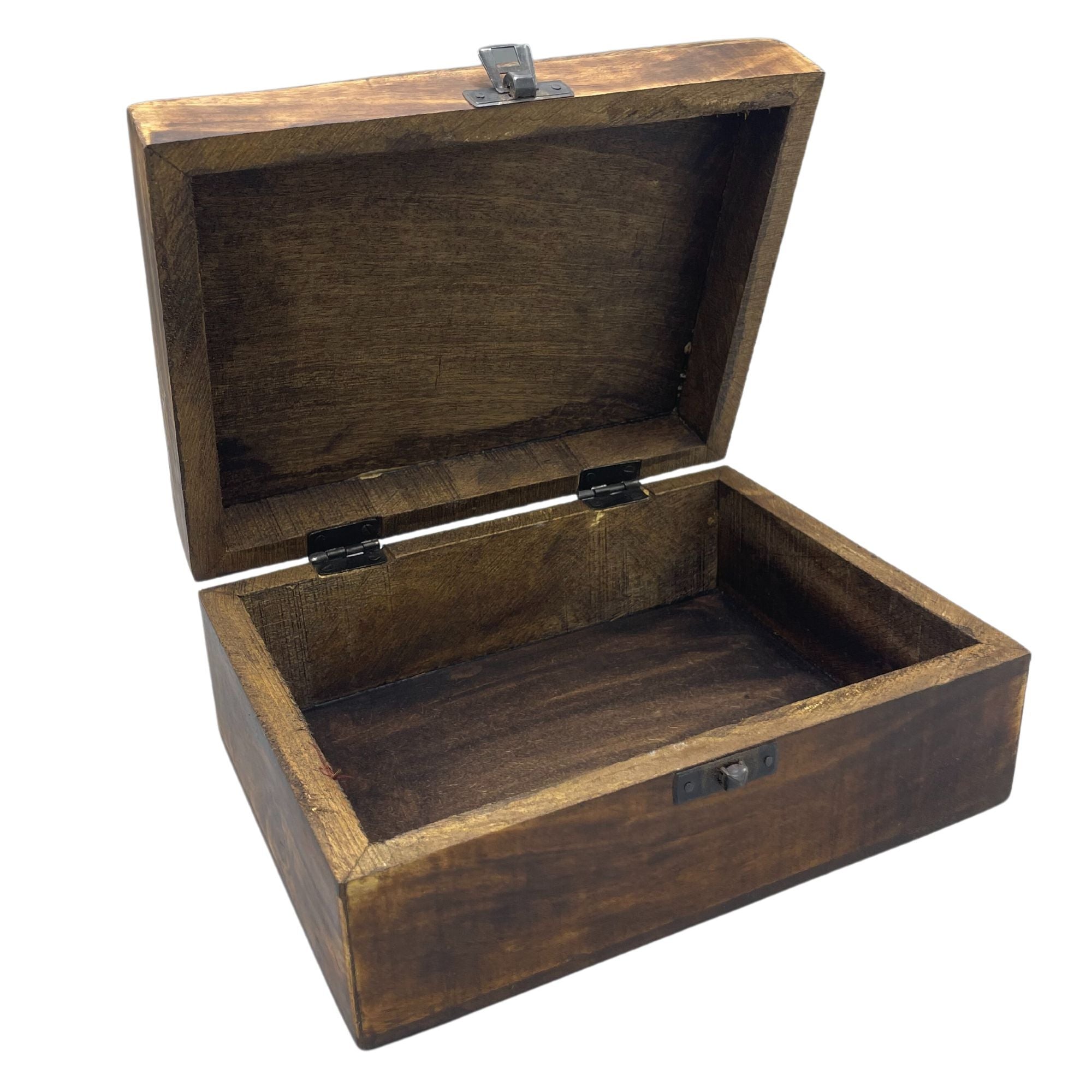 Große Keramik glasierte Holzschachtel - 20x15x7.5cm - Weiß