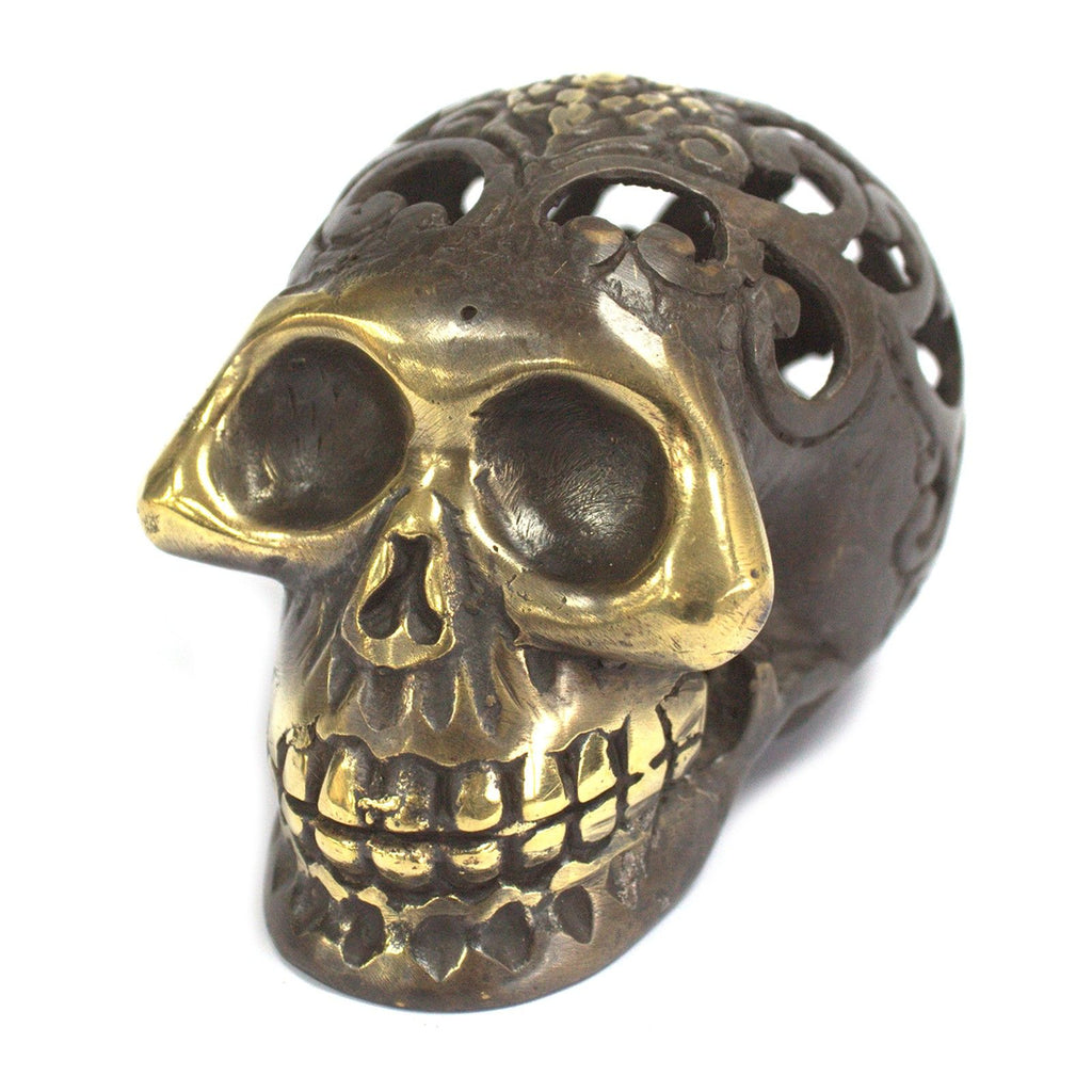 Vintage Messing Totenkopf - Mittel