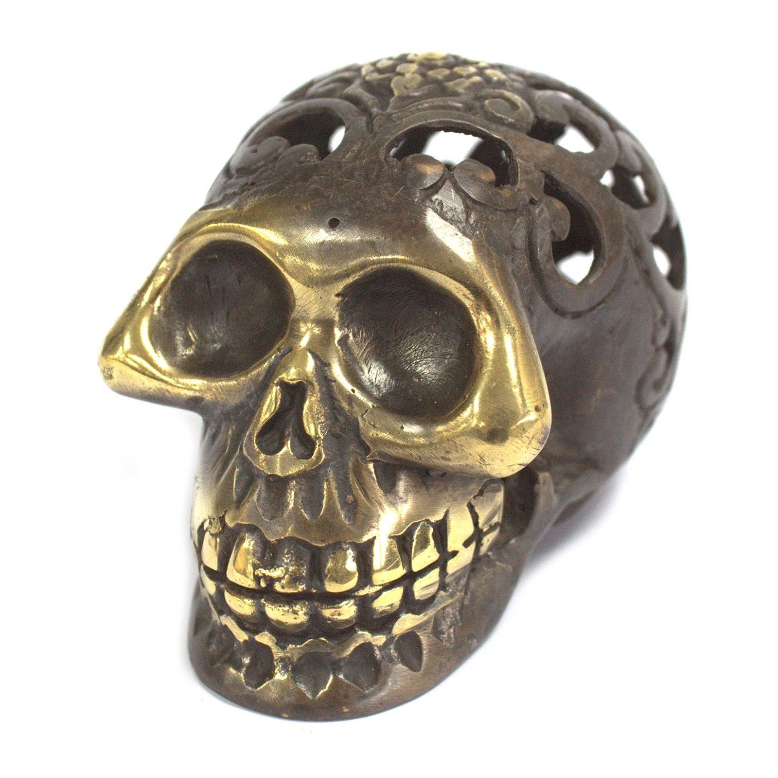 Vintage Messing Totenkopf - Mittel