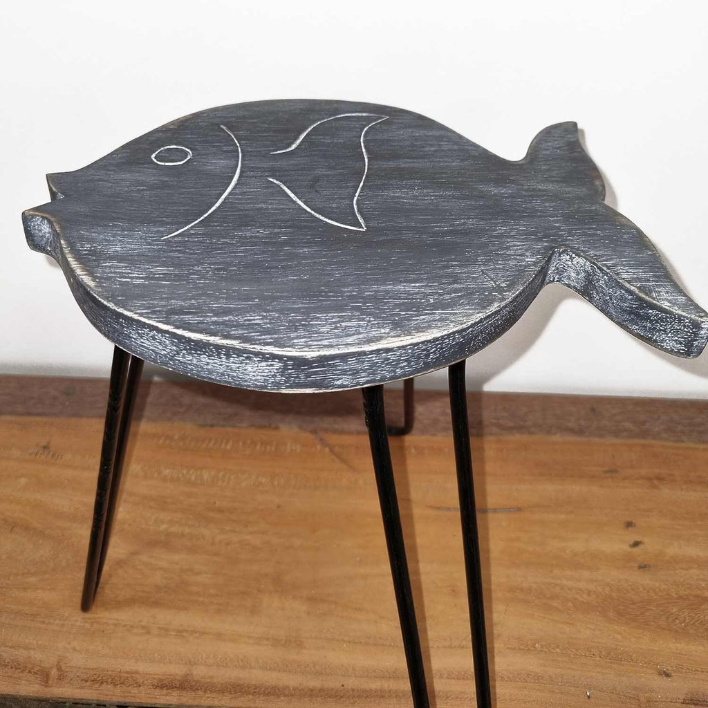 Albasia Holz Fischständer - Greywash