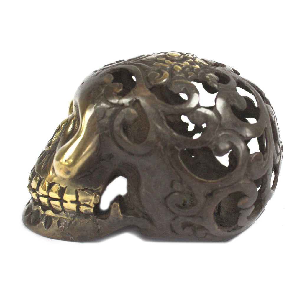 Vintage Messing Totenkopf - Mittel