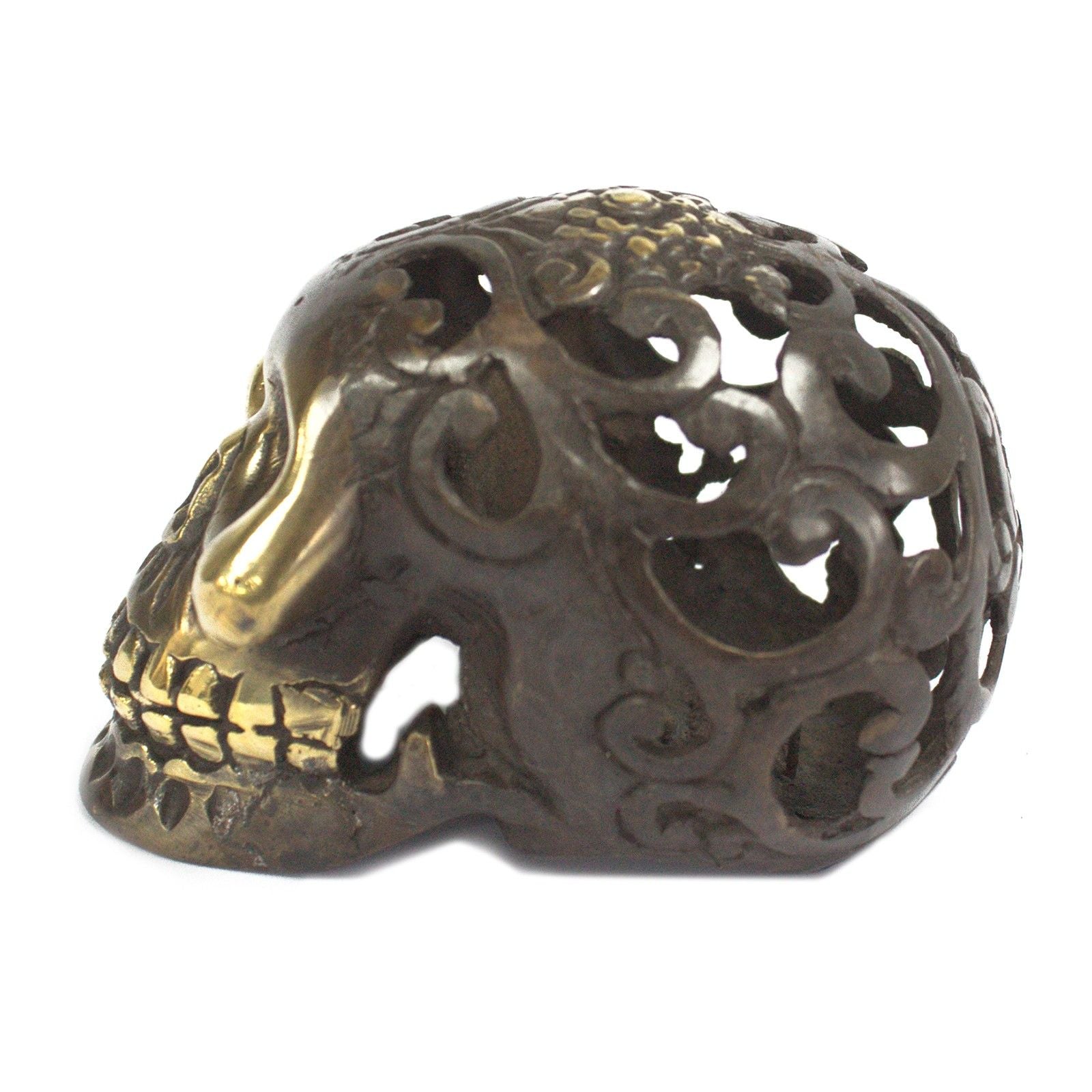 Vintage Messing Totenkopf - Mittel