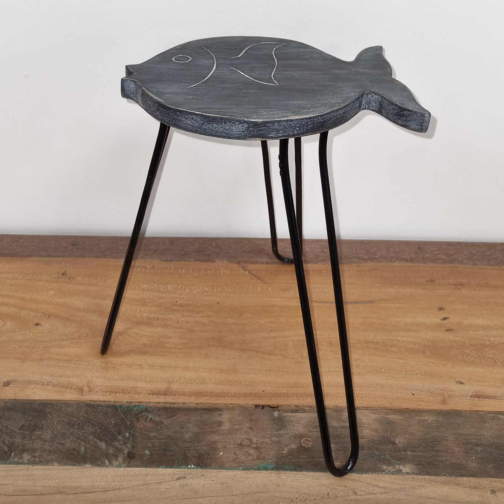 Albasia Holz Fischständer - Greywash