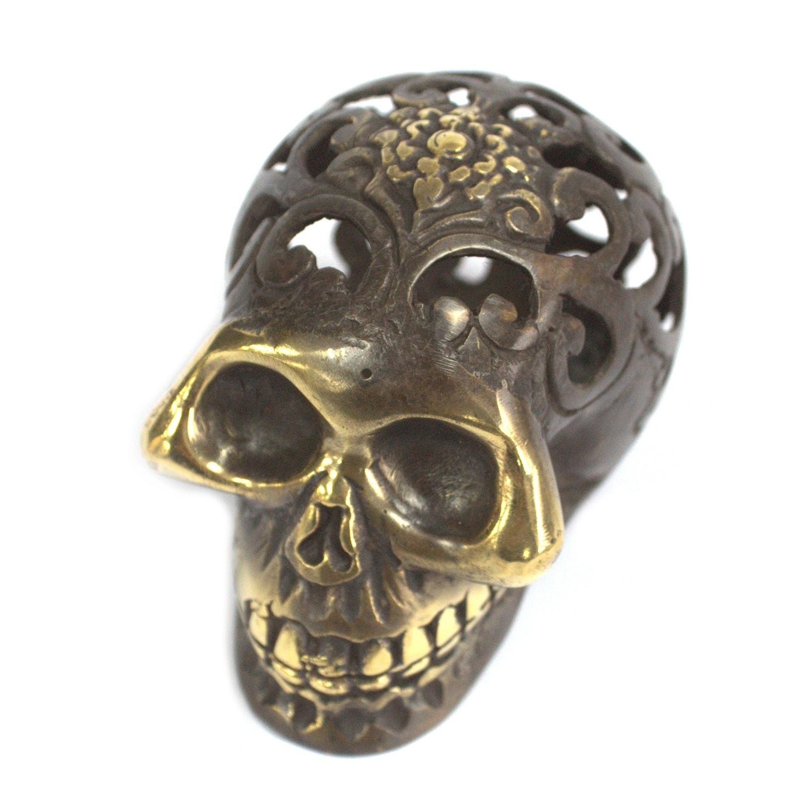 Vintage Messing Totenkopf - Mittel