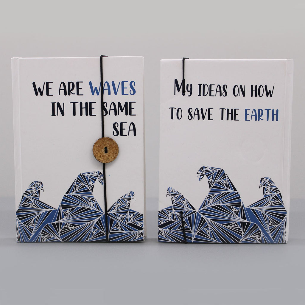 Small Notebook with strap - Waves in the same sea