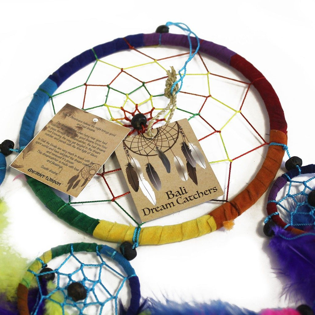 Bali Dreamcatcher - Small Round - Turq/Pink/Purp
