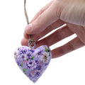 Large Decor Wood Hearts -  Purple Flower