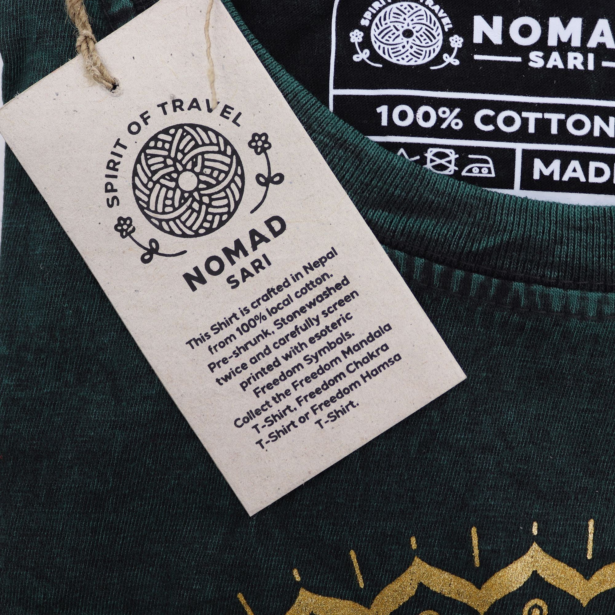 Medium Stone Washed Teashirt - Mandala - Green